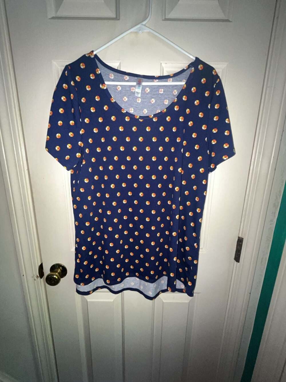 LuLaRoe Classic T Short Sleeve Top with Multi-Color Geometric Circle Print